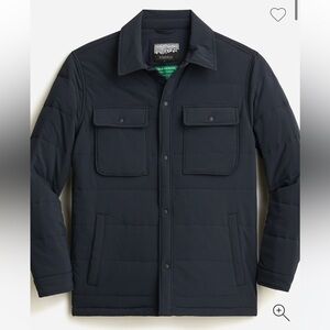 J.Crew Nordic Insulated Overshirt Mens XS Polyester Navy Blue Solid Primaloft!